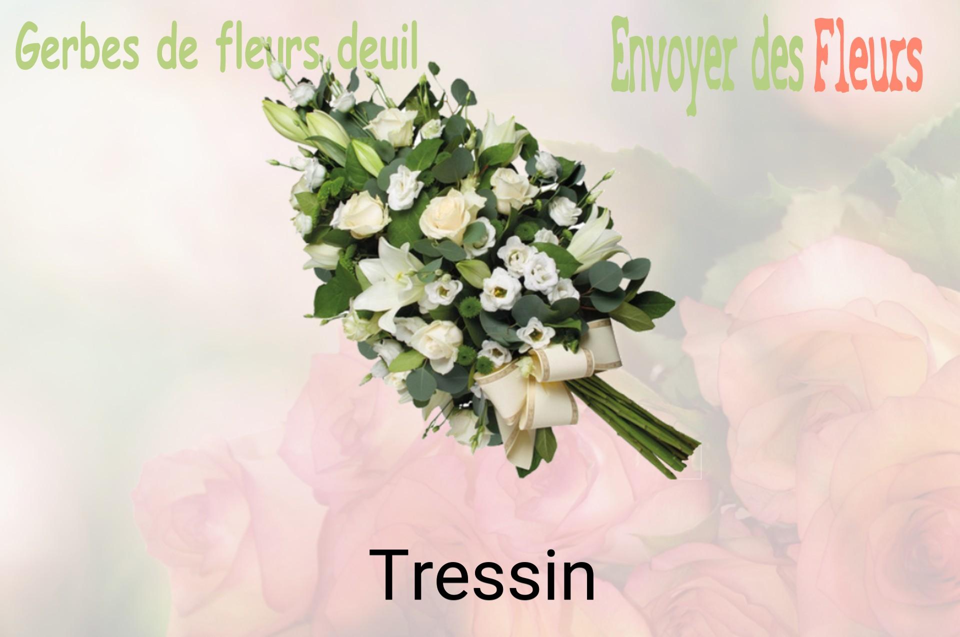 Gerbe de fleurs de deuil livrée à Tressin